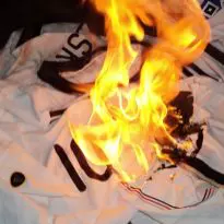 football shirts on fire